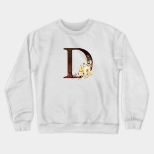 Floral Monogram D Lovely Autumn Foliage Crewneck Sweatshirt